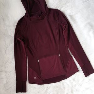 Athleta Burgundy Running Jacket Maroon Hoodie